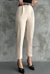 Dar Paça Krem Pantolon